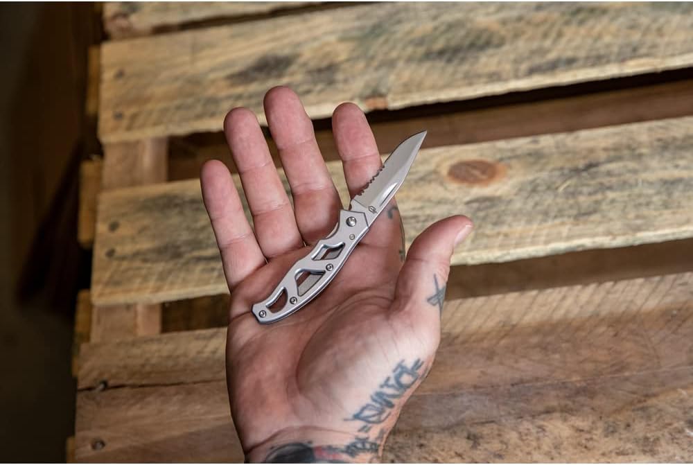Gear Paraframe Mini Pocket Knife, 2.2" Fine Edge Small EDC Folding Knife with Safety Lock for Everyday Carry, Gifts for Men, Stainless Steel | Stainless steel, EDC knife, safety lock, lightweight open-frame design, everyday carry, gifts for men