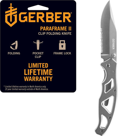 Gear Paraframe Mini Pocket Knife, 2.2" Fine Edge Small EDC Folding Knife with Safety Lock for Everyday Carry, Gifts for Men, Stainless Steel | Stainless steel, EDC knife, safety lock, lightweight open-frame design, everyday carry, gifts for men