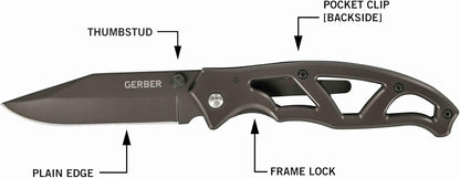 Gear Paraframe Mini Pocket Knife, 2.2" Fine Edge Small EDC Folding Knife with Safety Lock for Everyday Carry, Gifts for Men, Stainless Steel | Stainless steel, EDC knife, safety lock, lightweight open-frame design, everyday carry, gifts for men