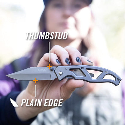 Gear Paraframe Mini Pocket Knife, 2.2" Fine Edge Small EDC Folding Knife with Safety Lock for Everyday Carry, Gifts for Men, Stainless Steel | Stainless steel, EDC knife, safety lock, lightweight open-frame design, everyday carry, gifts for men
