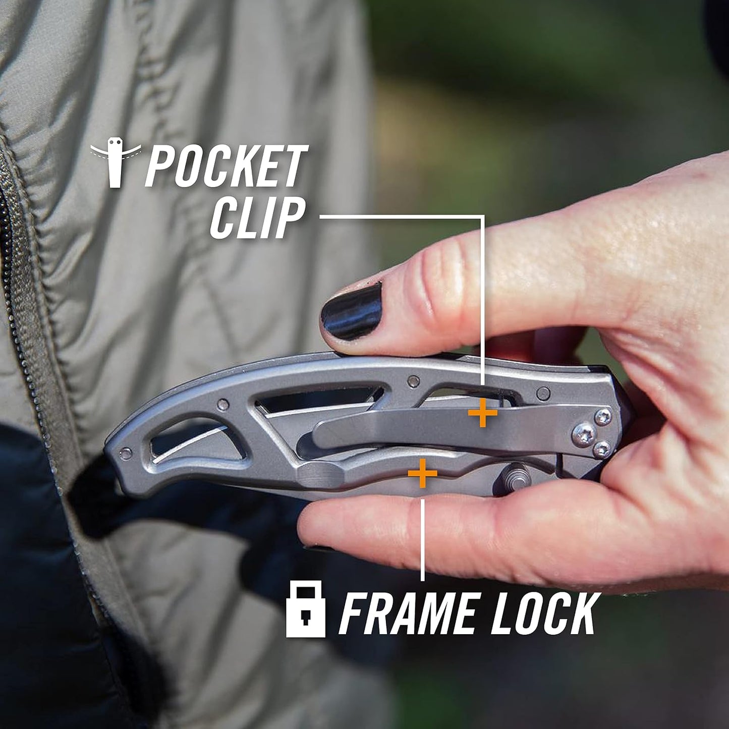 Gear Paraframe Mini Pocket Knife, 2.2" Fine Edge Small EDC Folding Knife with Safety Lock for Everyday Carry, Gifts for Men, Stainless Steel | Stainless steel, EDC knife, safety lock, lightweight open-frame design, everyday carry, gifts for men