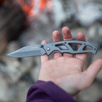 Gear Paraframe Mini Pocket Knife, 2.2" Fine Edge Small EDC Folding Knife with Safety Lock for Everyday Carry, Gifts for Men, Stainless Steel | Stainless steel, EDC knife, safety lock, lightweight open-frame design, everyday carry, gifts for men