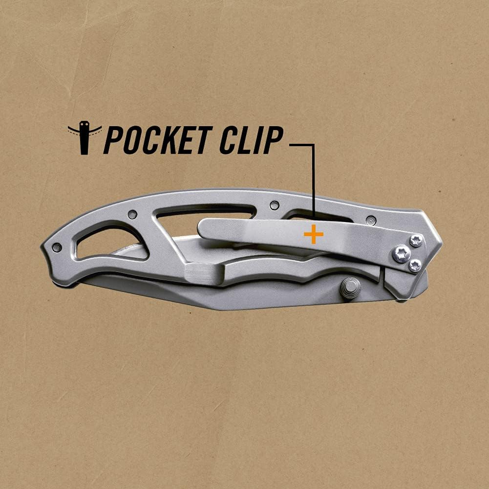 Gear Paraframe Mini Pocket Knife, 2.2" Fine Edge Small EDC Folding Knife with Safety Lock for Everyday Carry, Gifts for Men, Stainless Steel | Stainless steel, EDC knife, safety lock, lightweight open-frame design, everyday carry, gifts for men
