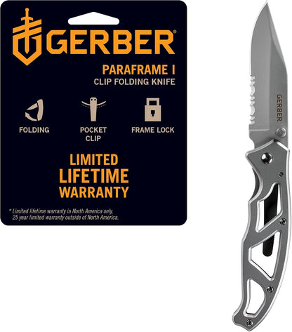 Gear Paraframe Mini Pocket Knife, 2.2" Fine Edge Small EDC Folding Knife with Safety Lock for Everyday Carry, Gifts for Men, Stainless Steel | Stainless steel, EDC knife, safety lock, lightweight open-frame design, everyday carry, gifts for men
