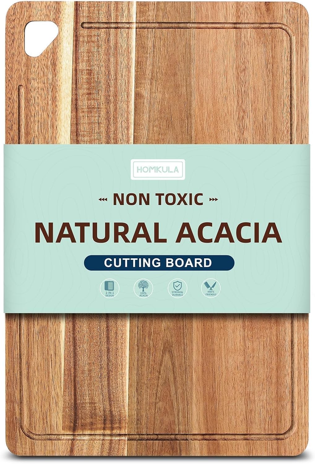 Small Acacia Wood Cutting Boards for Kitchen with Hanging–Mini Wooden Cutting Board for Vegetables, 1-S (1)
