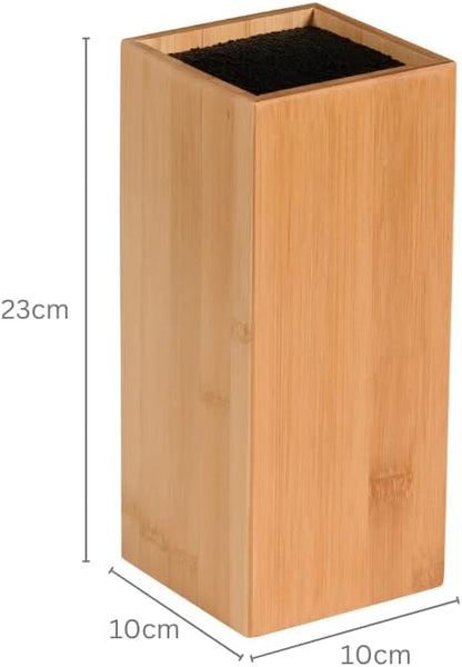 Knife Block, 10 x 10 x 23 cm, Wood, Beige