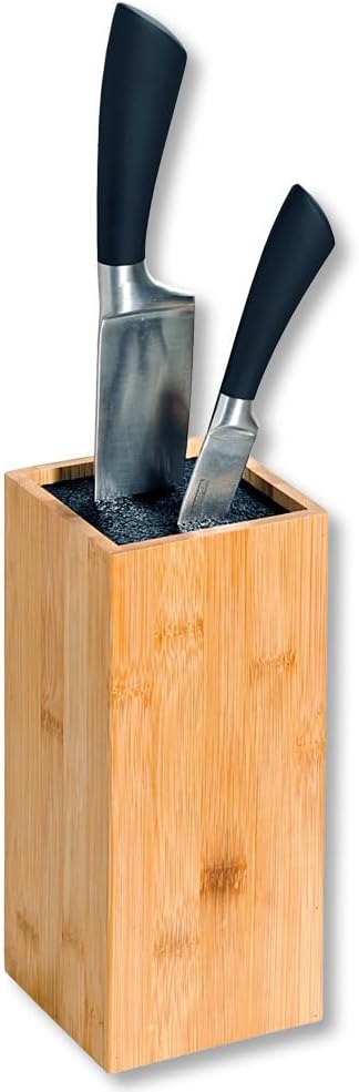 Knife Block, 10 x 10 x 23 cm, Wood, Beige