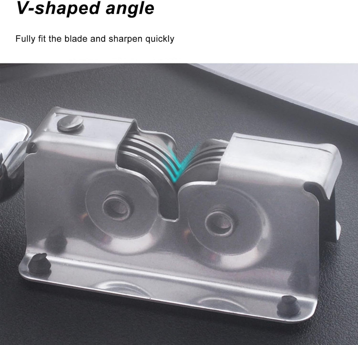 Manual Knives Sharpener - Linear Pull, Hardened Metals Scissor Refiner, Portable Quick Grindings Stone Device, Multi Angle Precision Sharpening Rail | Cutting Aid for Families & Professionals