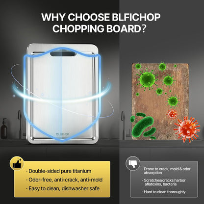 3-Piece Titanium Cutting Board Set with Juice Groove for Kitchen