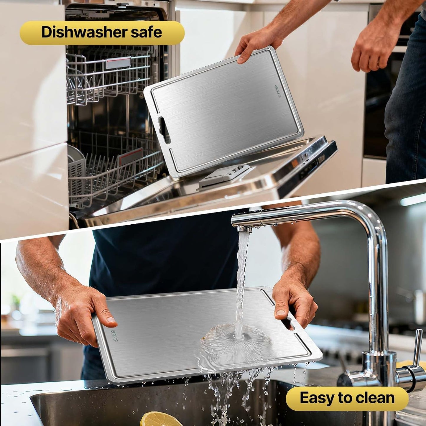 3-Piece Titanium Cutting Board Set with Juice Groove for Kitchen