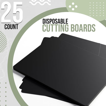 Disposable Cutting Boards for Kitchen 15 Count Black Cutting Board 10 Inch X 13.5 Inch Flexible Cutting Boards For Kitchen ~ Patent Pending ~ Recyclable Disposable Cutting Board Sheets