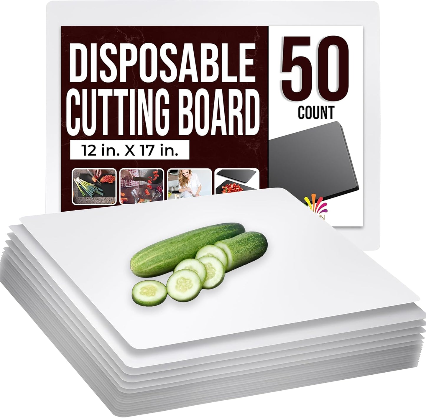 Disposable Cutting Boards for Kitchen 15 Count Black Cutting Board 10 Inch X 13.5 Inch Flexible Cutting Boards For Kitchen ~ Patent Pending ~ Recyclable Disposable Cutting Board Sheets