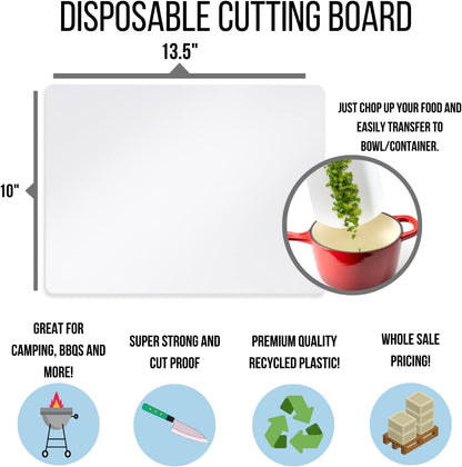Disposable Cutting Boards for Kitchen 15 Count Black Cutting Board 10 Inch X 13.5 Inch Flexible Cutting Boards For Kitchen ~ Patent Pending ~ Recyclable Disposable Cutting Board Sheets