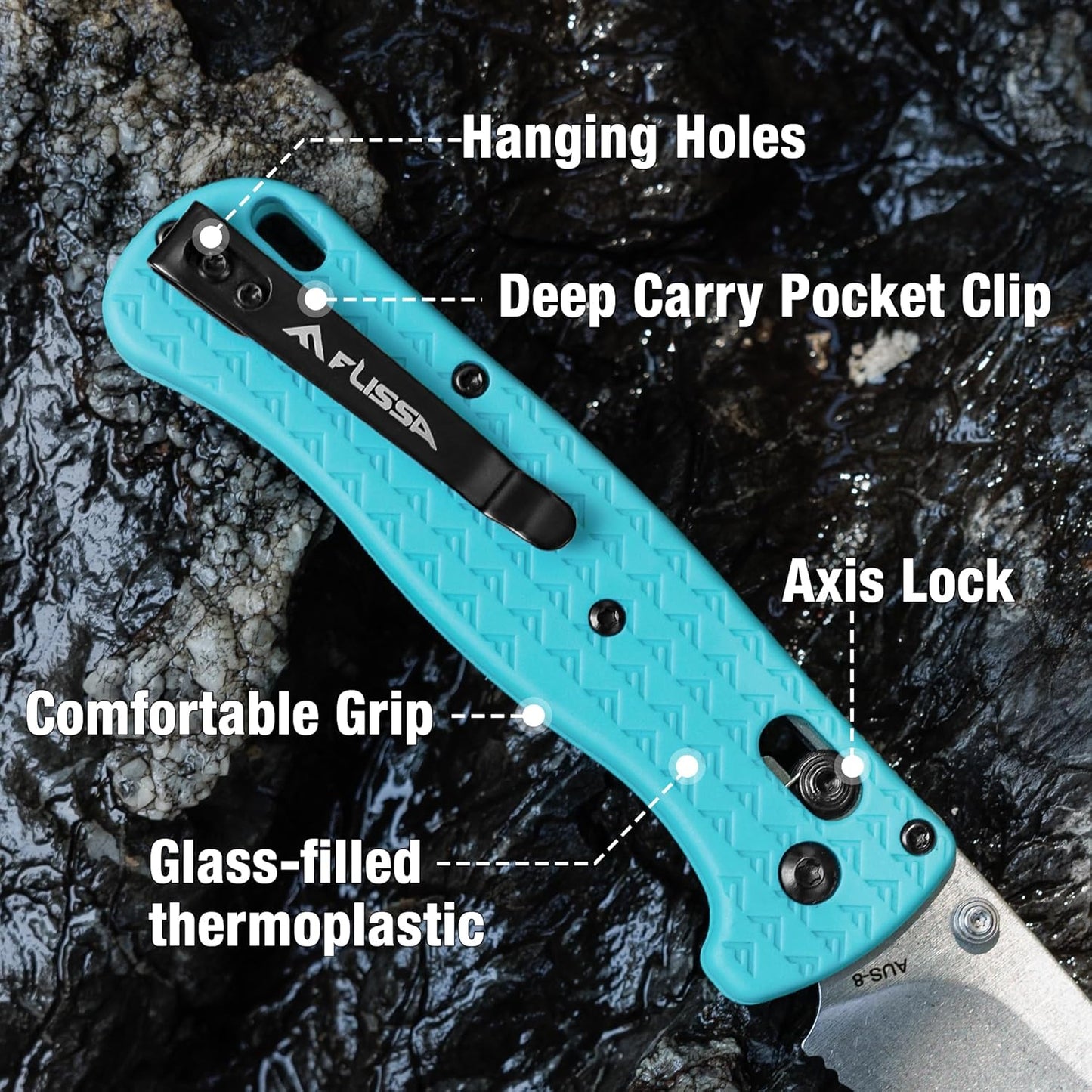 4.5" Folding Pocket Knife, Lightweight EDC Pocket Knife with Axis Lock, 3.2" AUS-8 Steel Blade, Sharp Camping Hiking Knife with Pocket Clip, Unique Tool Gift for Men, Dad (Green)