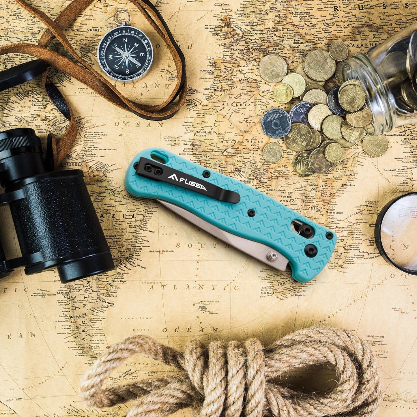 4.5" Folding Pocket Knife, Lightweight EDC Pocket Knife with Axis Lock, 3.2" AUS-8 Steel Blade, Sharp Camping Hiking Knife with Pocket Clip, Unique Tool Gift for Men, Dad (Green)
