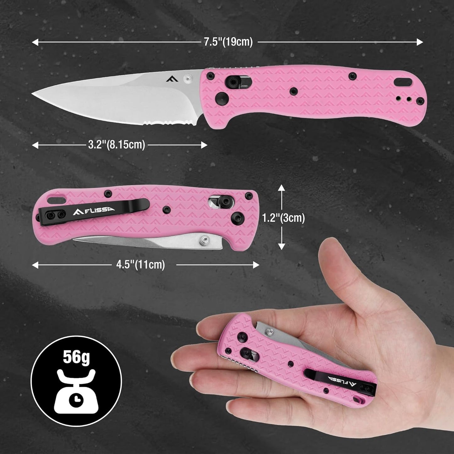 4.5" Folding Pocket Knife, Lightweight EDC Pocket Knife with Axis Lock, 3.2" AUS-8 Steel Blade, Sharp Camping Hiking Knife with Pocket Clip, Unique Tool Gift for Men, Dad (Green)