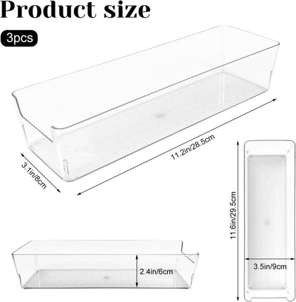 Cutlery Storage Organizer, Plastic Pantry and Kitchen Storage, Plastic Cutlery Utensil Caddy for Kitchen Countertop Organization, Holds Fork, Knife, Spoon, Silverware Tableware Storage Box