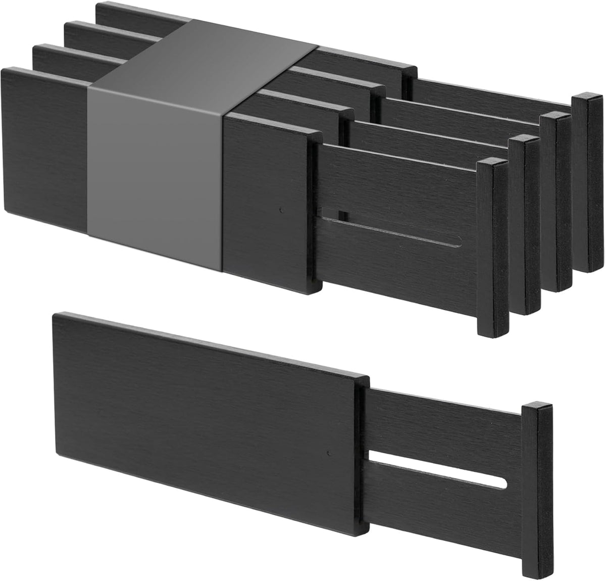 4 Pcs Bamboo Kitchen Drawer Dividers, Large Drawers Organizers | Adjustable Spring Loaded Expandable Organization, Works in Dresser, Bathroom, Bedroom, Office, Fit 17.8"-20.6" Drawer, 2.4"H