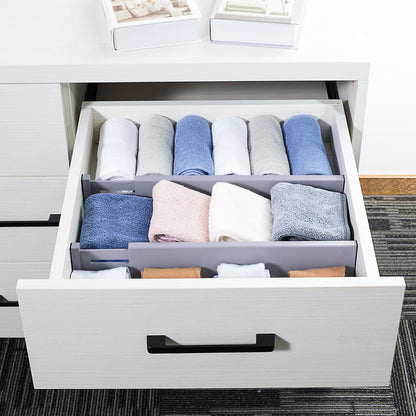 4 Pcs Bamboo Kitchen Drawer Dividers, Large Drawers Organizers | Adjustable Spring Loaded Expandable Organization, Works in Dresser, Bathroom, Bedroom, Office, Fit 17.8"-20.6" Drawer, 2.4"H