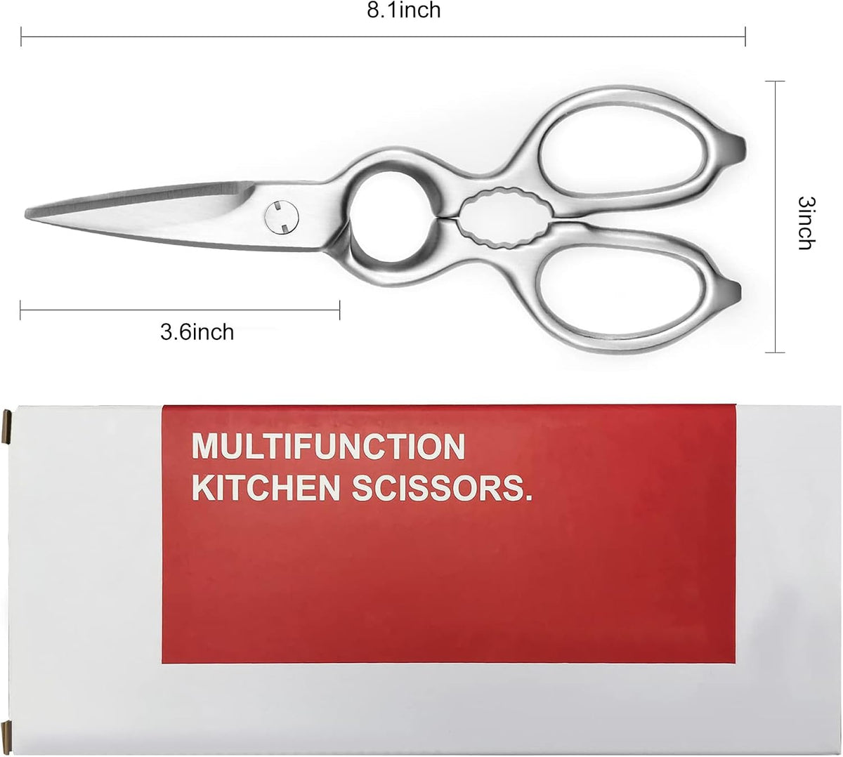 Detachable Kitchen Shears Full-Steel Forged Kitchen Scissors, Satin Finish