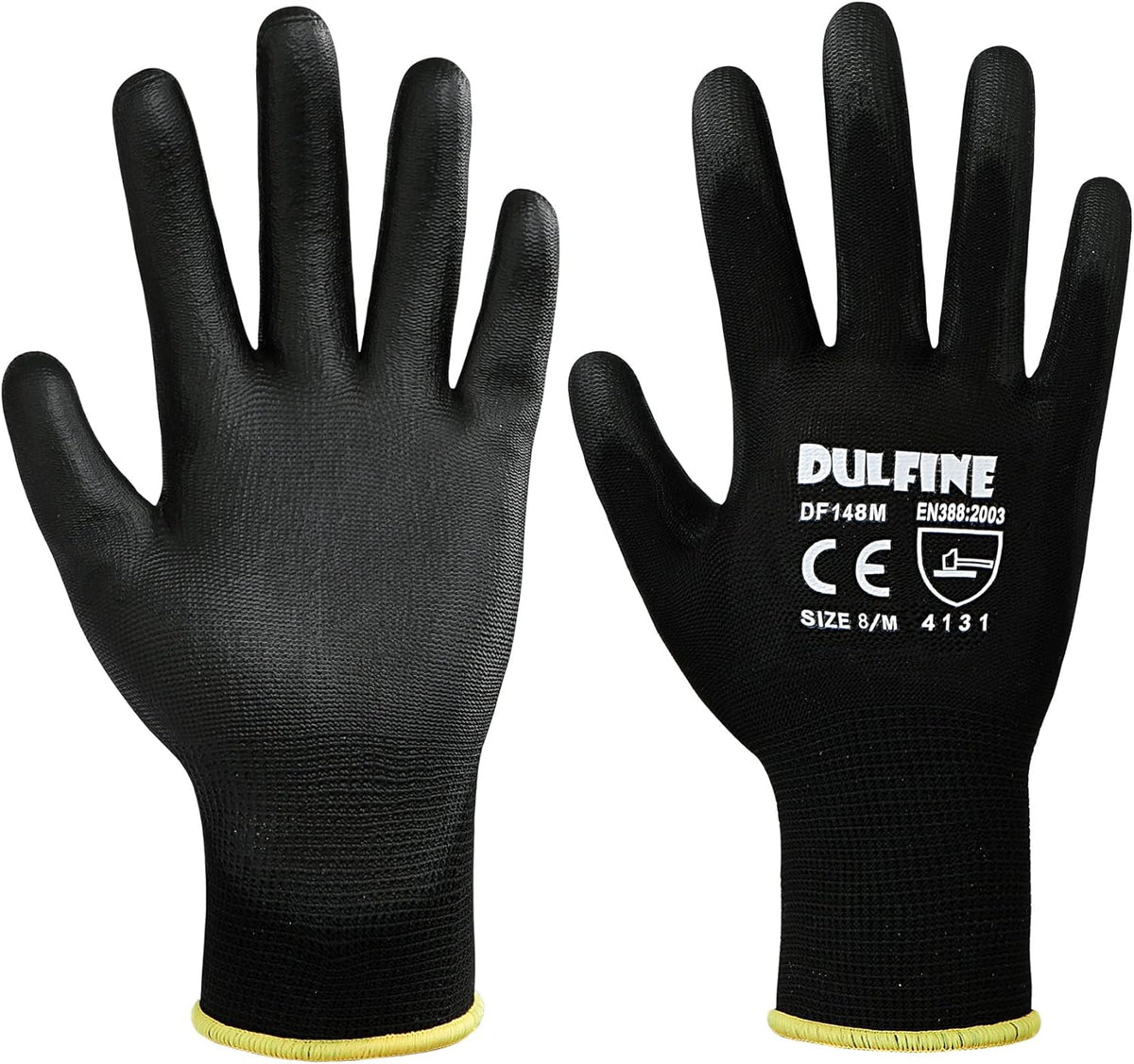 Safety Work Gloves for Men & Women, PU Coated Seamless Knit Grip | Smooth Grip on Palm & Fingers, Ideal for Light General Duty Work, Gardening, Landscaping, Construction, Mechanic, Warehouse