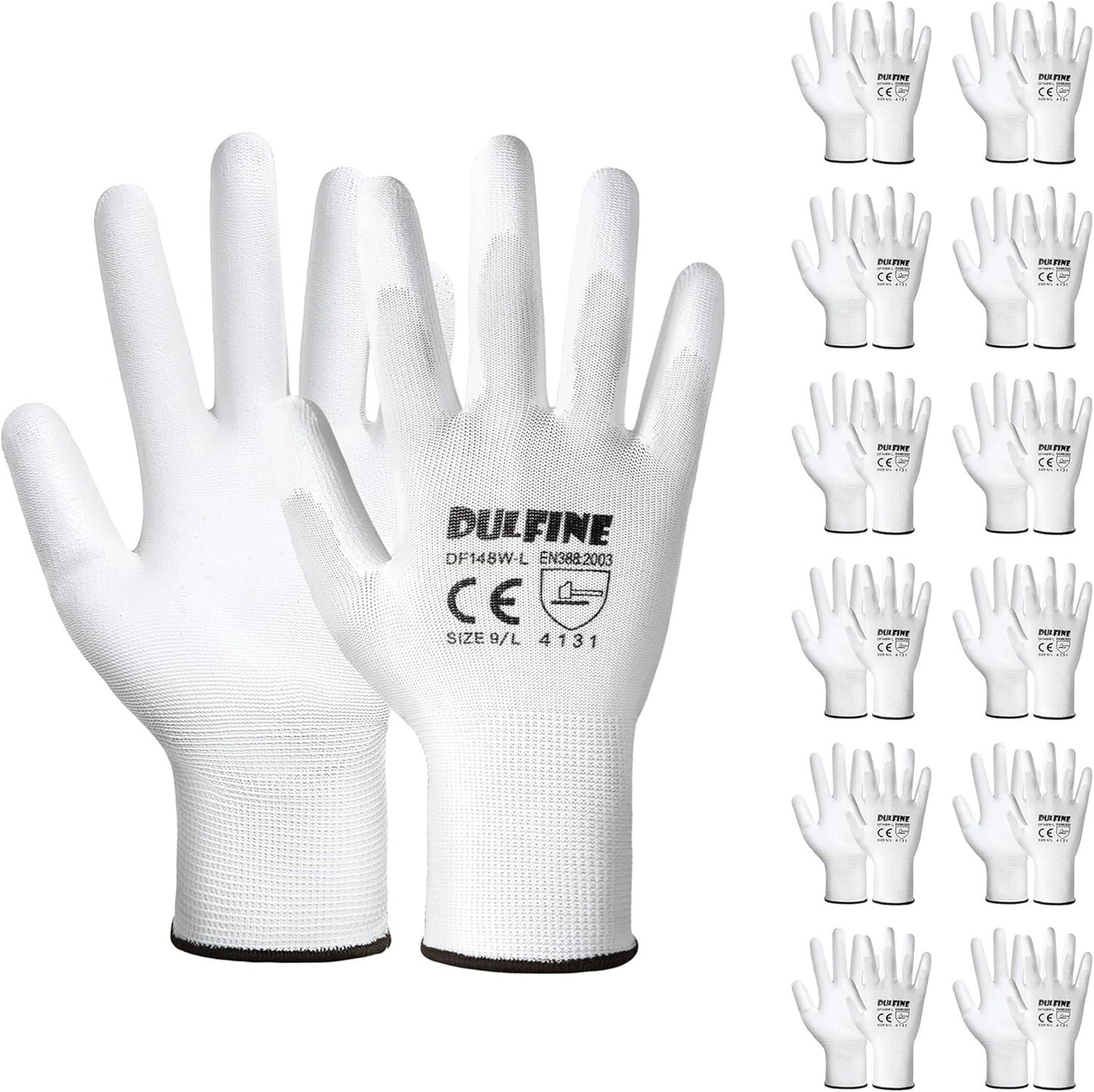 Safety Work Gloves for Men & Women, PU Coated Seamless Knit Grip | Smooth Grip on Palm & Fingers, Ideal for Light General Duty Work, Gardening, Landscaping, Construction, Mechanic, Warehouse