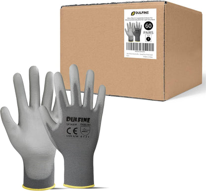 Safety Work Gloves for Men & Women, PU Coated Seamless Knit Grip | Smooth Grip on Palm & Fingers, Ideal for Light General Duty Work, Gardening, Landscaping, Construction, Mechanic, Warehouse