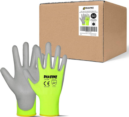 Safety Work Gloves for Men & Women, PU Coated Seamless Knit Grip | Smooth Grip on Palm & Fingers, Ideal for Light General Duty Work, Gardening, Landscaping, Construction, Mechanic, Warehouse