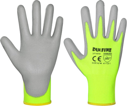 Safety Work Gloves for Men & Women, PU Coated Seamless Knit Grip | Smooth Grip on Palm & Fingers, Ideal for Light General Duty Work, Gardening, Landscaping, Construction, Mechanic, Warehouse