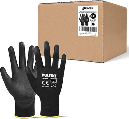 Safety Work Gloves for Men & Women, PU Coated Seamless Knit Grip | Smooth Grip on Palm & Fingers, Ideal for Light General Duty Work, Gardening, Landscaping, Construction, Mechanic, Warehouse