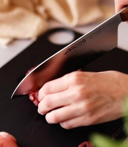 Deba Knife 7 Inch Stainless Steel. Japanese Kitchen Knife for Fish, Meat and Vegetables. Ovengkol Wood Handle 100% natural FSC and 170mm Blade. Series Nordika. Color Brown.