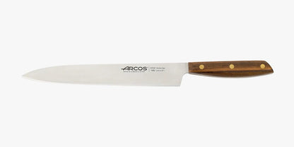Deba Knife 7 Inch Stainless Steel. Japanese Kitchen Knife for Fish, Meat and Vegetables. Ovengkol Wood Handle 100% natural FSC and 170mm Blade. Series Nordika. Color Brown.