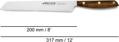Deba Knife 7 Inch Stainless Steel. Japanese Kitchen Knife for Fish, Meat and Vegetables. Ovengkol Wood Handle 100% natural FSC and 170mm Blade. Series Nordika. Color Brown.