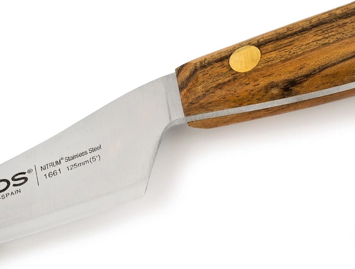 Deba Knife 7 Inch Stainless Steel. Japanese Kitchen Knife for Fish, Meat and Vegetables. Ovengkol Wood Handle 100% natural FSC and 170mm Blade. Series Nordika. Color Brown.