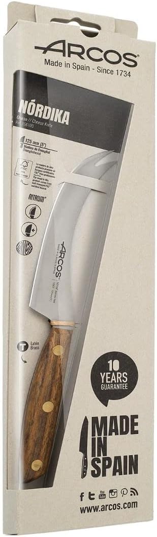 Deba Knife 7 Inch Stainless Steel. Japanese Kitchen Knife for Fish, Meat and Vegetables. Ovengkol Wood Handle 100% natural FSC and 170mm Blade. Series Nordika. Color Brown.