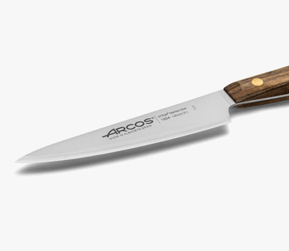 Deba Knife 7 Inch Stainless Steel. Japanese Kitchen Knife for Fish, Meat and Vegetables. Ovengkol Wood Handle 100% natural FSC and 170mm Blade. Series Nordika. Color Brown.