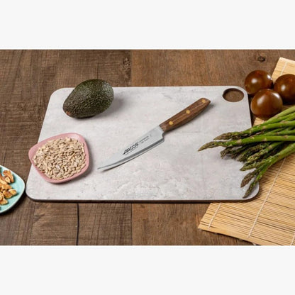 Deba Knife 7 Inch Stainless Steel. Japanese Kitchen Knife for Fish, Meat and Vegetables. Ovengkol Wood Handle 100% natural FSC and 170mm Blade. Series Nordika. Color Brown.