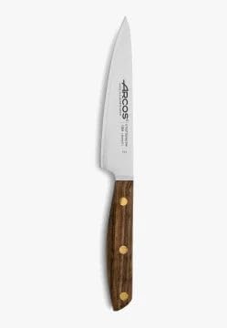 Deba Knife 7 Inch Stainless Steel. Japanese Kitchen Knife for Fish, Meat and Vegetables. Ovengkol Wood Handle 100% natural FSC and 170mm Blade. Series Nordika. Color Brown.