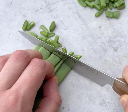 Deba Knife 7 Inch Stainless Steel. Japanese Kitchen Knife for Fish, Meat and Vegetables. Ovengkol Wood Handle 100% natural FSC and 170mm Blade. Series Nordika. Color Brown.