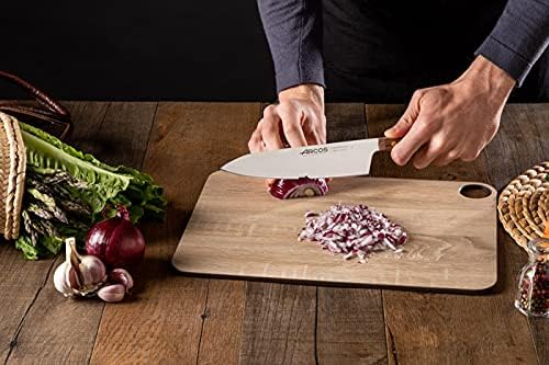 Deba Knife 7 Inch Stainless Steel. Japanese Kitchen Knife for Fish, Meat and Vegetables. Ovengkol Wood Handle 100% natural FSC and 170mm Blade. Series Nordika. Color Brown.
