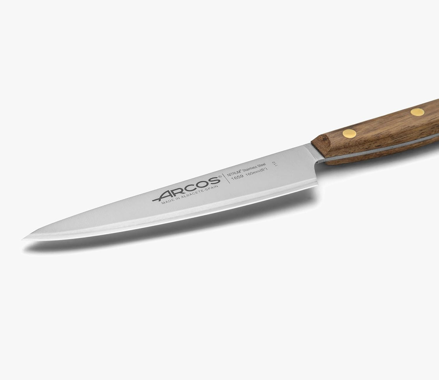 Deba Knife 7 Inch Stainless Steel. Japanese Kitchen Knife for Fish, Meat and Vegetables. Ovengkol Wood Handle 100% natural FSC and 170mm Blade. Series Nordika. Color Brown.