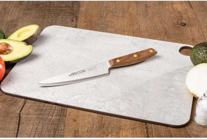 Deba Knife 7 Inch Stainless Steel. Japanese Kitchen Knife for Fish, Meat and Vegetables. Ovengkol Wood Handle 100% natural FSC and 170mm Blade. Series Nordika. Color Brown.