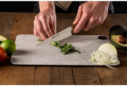 Deba Knife 7 Inch Stainless Steel. Japanese Kitchen Knife for Fish, Meat and Vegetables. Ovengkol Wood Handle 100% natural FSC and 170mm Blade. Series Nordika. Color Brown.