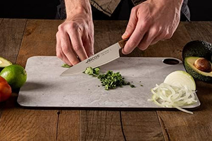 Deba Knife 7 Inch Stainless Steel. Japanese Kitchen Knife for Fish, Meat and Vegetables. Ovengkol Wood Handle 100% natural FSC and 170mm Blade. Series Nordika. Color Brown.