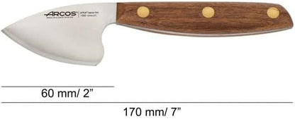 Deba Knife 7 Inch Stainless Steel. Japanese Kitchen Knife for Fish, Meat and Vegetables. Ovengkol Wood Handle 100% natural FSC and 170mm Blade. Series Nordika. Color Brown.