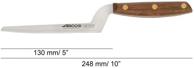 Deba Knife 7 Inch Stainless Steel. Japanese Kitchen Knife for Fish, Meat and Vegetables. Ovengkol Wood Handle 100% natural FSC and 170mm Blade. Series Nordika. Color Brown.