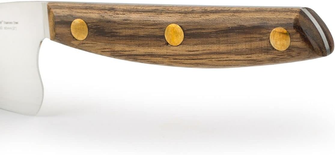 Deba Knife 7 Inch Stainless Steel. Japanese Kitchen Knife for Fish, Meat and Vegetables. Ovengkol Wood Handle 100% natural FSC and 170mm Blade. Series Nordika. Color Brown.