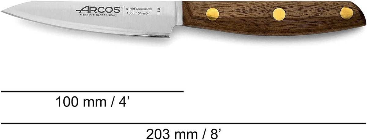 Deba Knife 7 Inch Stainless Steel. Japanese Kitchen Knife for Fish, Meat and Vegetables. Ovengkol Wood Handle 100% natural FSC and 170mm Blade. Series Nordika. Color Brown.