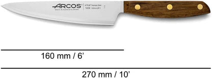 Deba Knife 7 Inch Stainless Steel. Japanese Kitchen Knife for Fish, Meat and Vegetables. Ovengkol Wood Handle 100% natural FSC and 170mm Blade. Series Nordika. Color Brown.