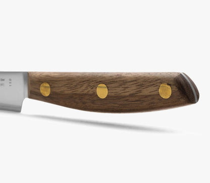 Deba Knife 7 Inch Stainless Steel. Japanese Kitchen Knife for Fish, Meat and Vegetables. Ovengkol Wood Handle 100% natural FSC and 170mm Blade. Series Nordika. Color Brown.